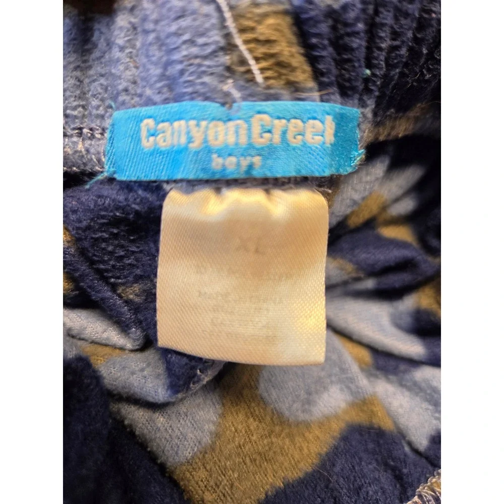 Canyon Creek Boys Blue Camo Fleece Pajama Pants Size XL Drawstring Waist